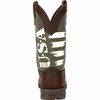 Durango Rebel by Army Green USA Print Western Boot, BROWN/ARMY GREEN, M, Size 10 DDB0313